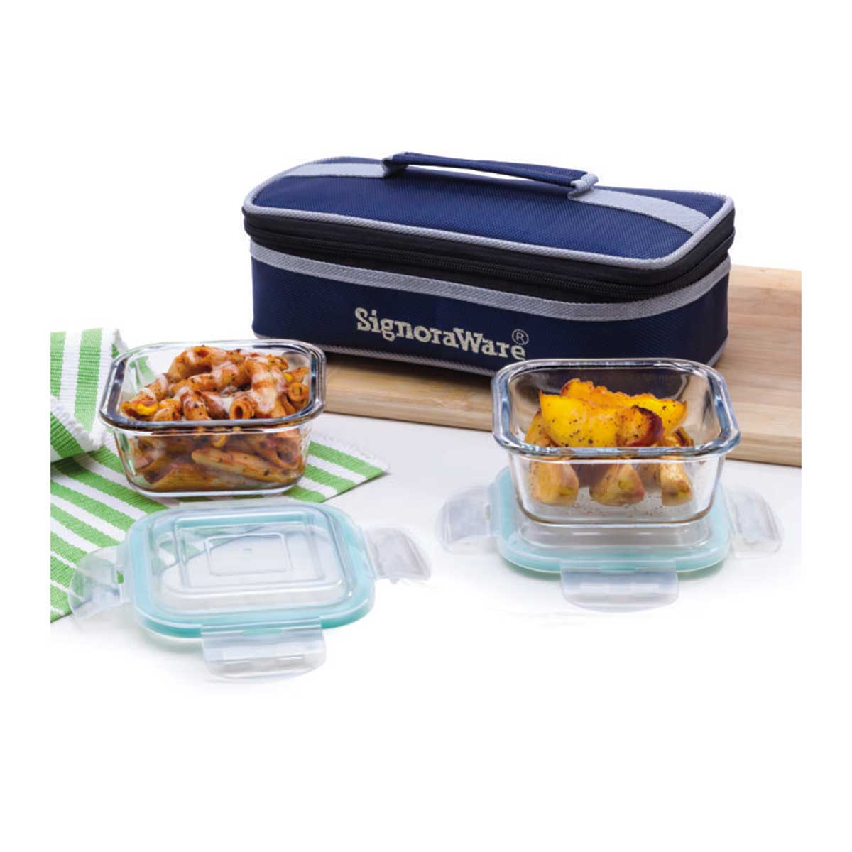 Signoraware director glass lunch box with bag 581 online