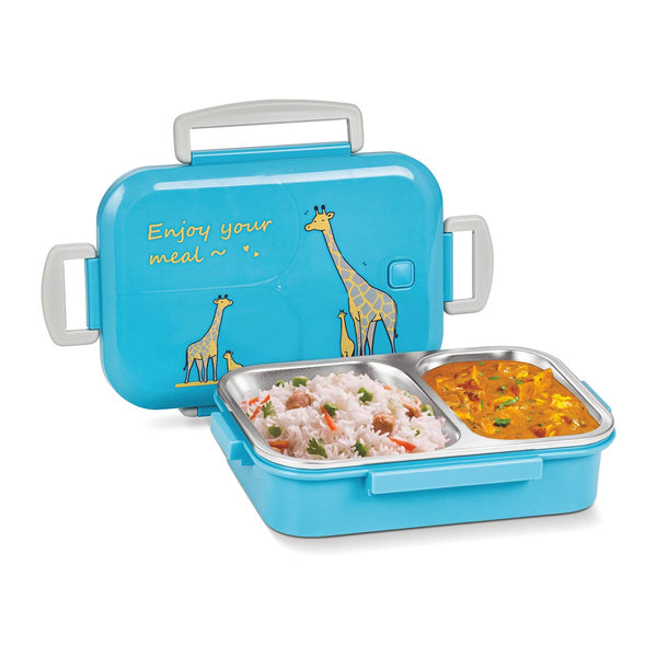 Eat-Up Designer Steel Lunch Box 2 Partitions