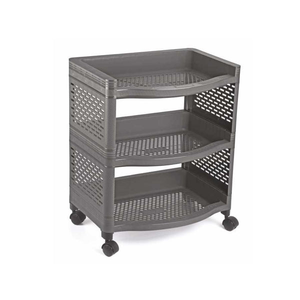 Smart Rack Big Set of 3 with wheels | Easy-to-Move Slide Rack Trolley with Wheels