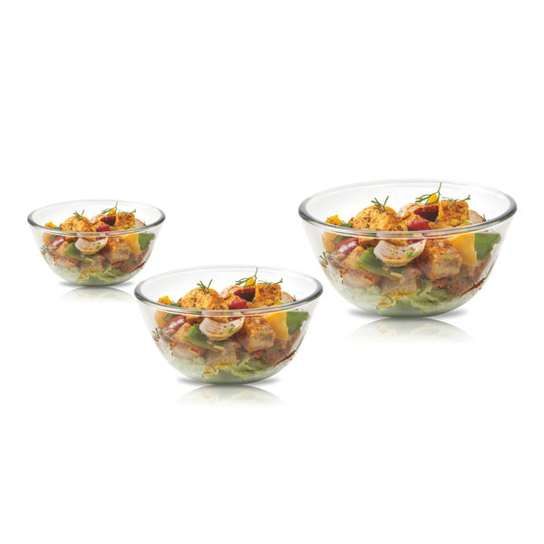 Mixing Bowl Borosilicate Glass (500 ml + 1000 ml + 1500 ml)