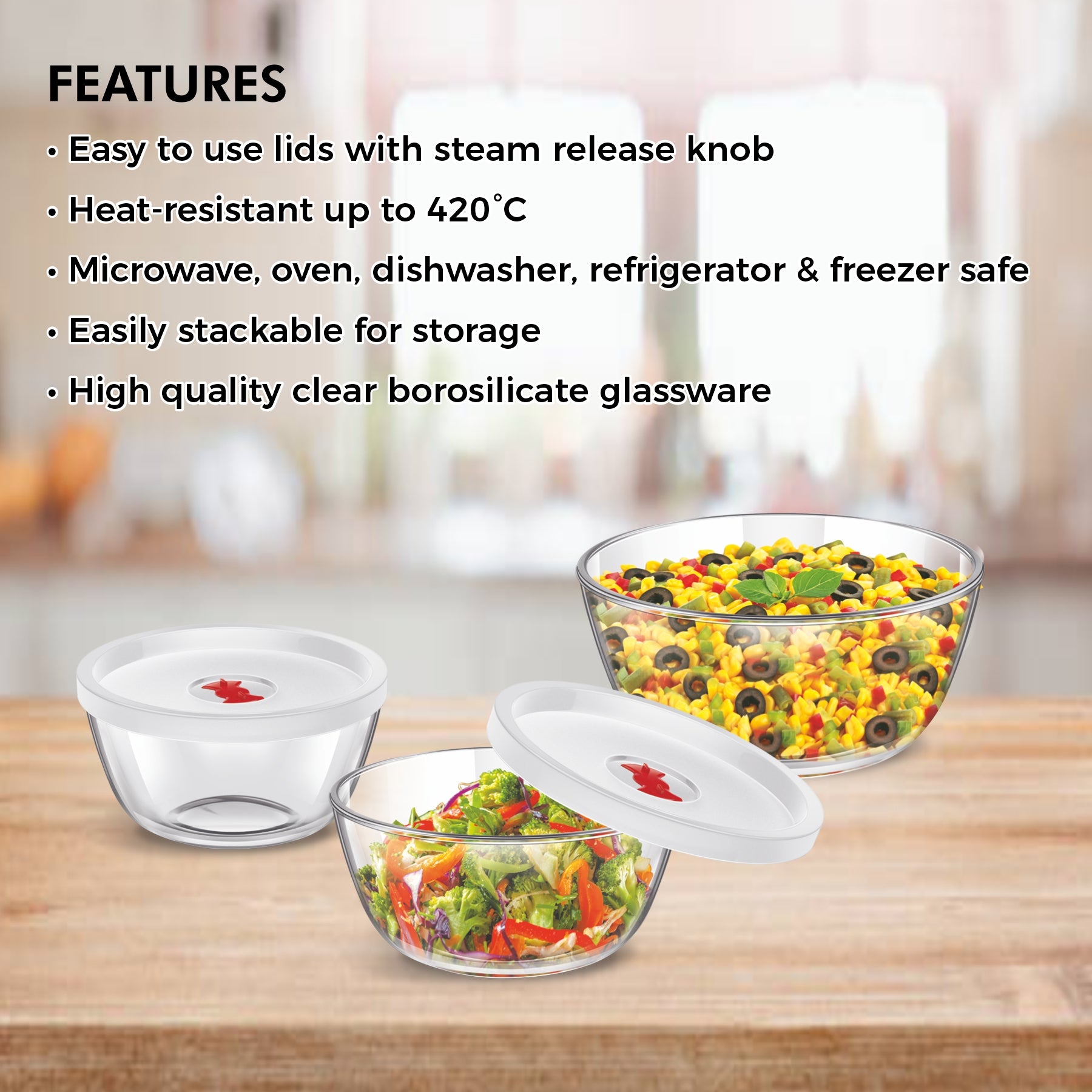 microwavable glass bowls with lids