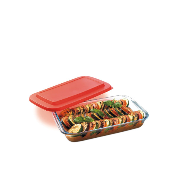 Rectangle Dish with Lid 1000 ml. | Borosilicate Baking Dish