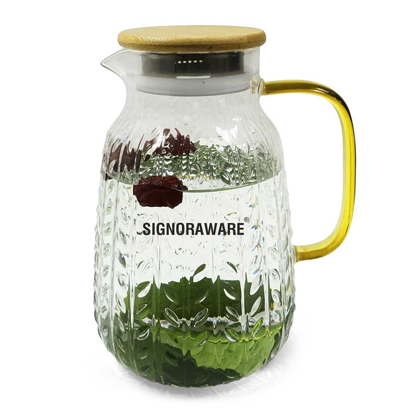 BoroPure Borosilicate Jug with Bamboo Lid 2000ml