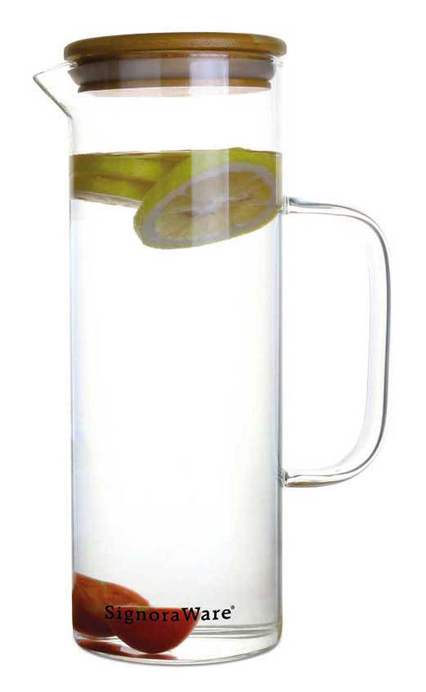 Victoria Glass Jug with Bamboo lid 1500 ml.