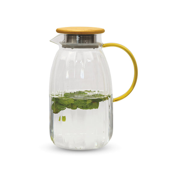 London Glass Jug 1800 ml with Bamboo Lid