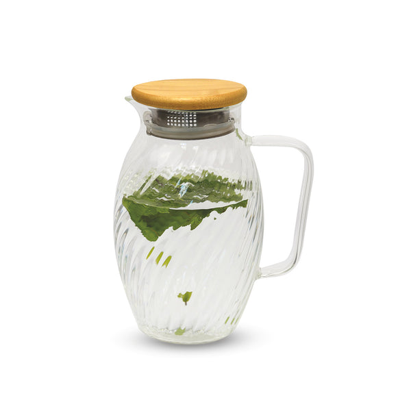 Madrid Blue Jug 1400 Ml With Bamboo Lid