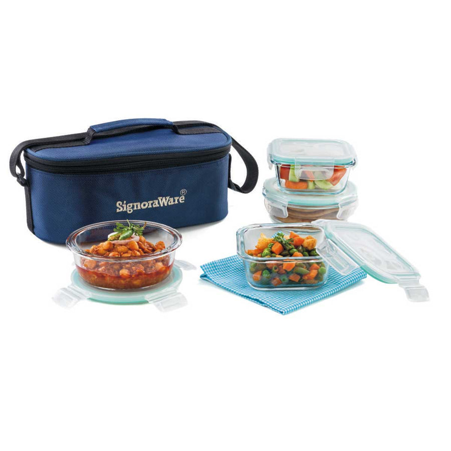 Signoraware Double Decker Glass Lunch Box