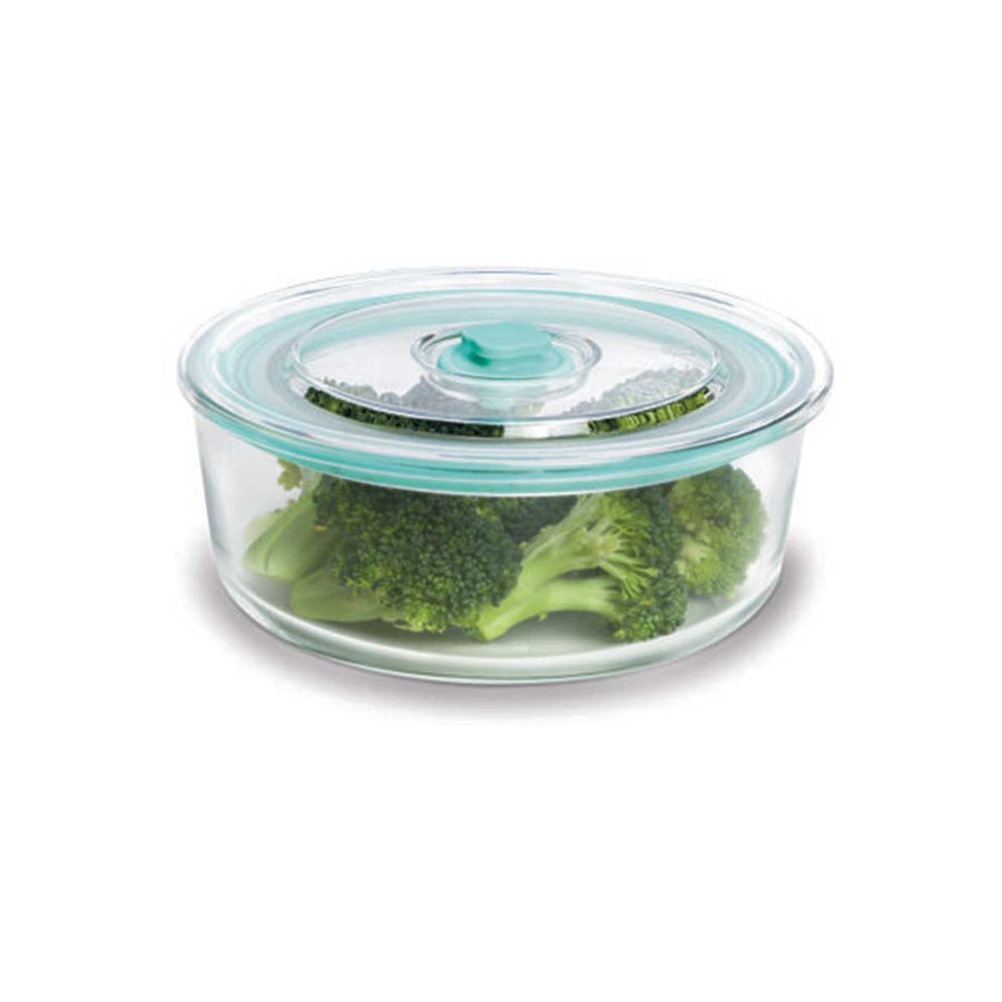 Signoraware Glass Container with Steam Release Knob (300 ml.) Round