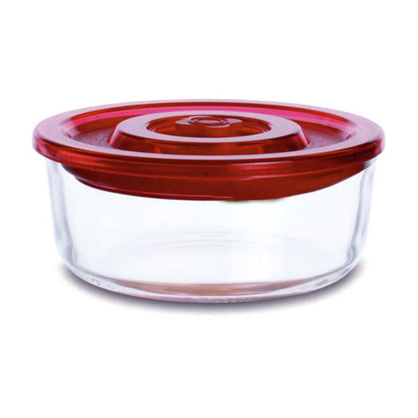 Signoraware Glass Container with Steam Release Knob (850 ml.) Round