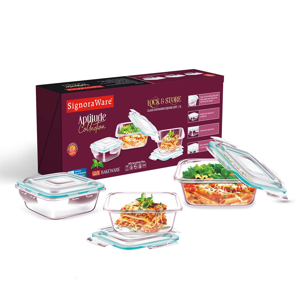 Signoraware Contenitore Modulare Rettangolare 9 Litri - Plastica Per Alimenti, Impilabile, Adatto A Microonde E Lavastoviglie