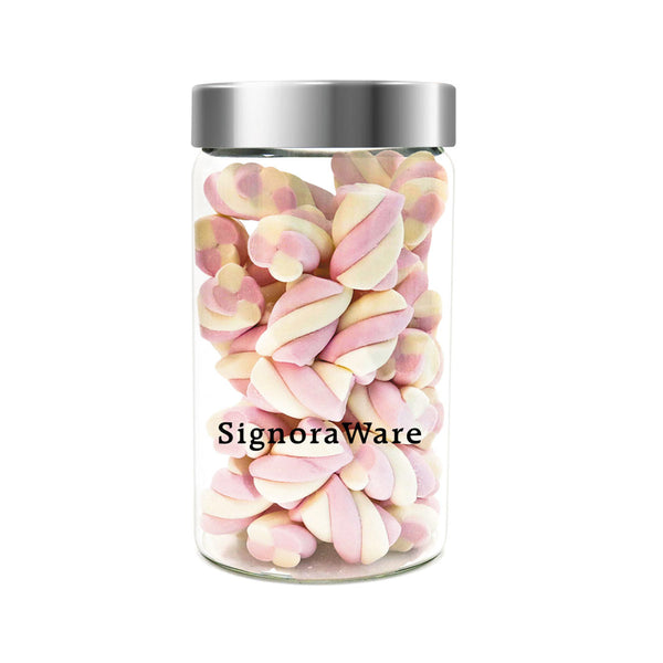 Glaze Jar with Steel Lid 1200 ml | Air-Tight Storage Container For Kitchen | Glass Jar For Storing Spices, Grains, Dals