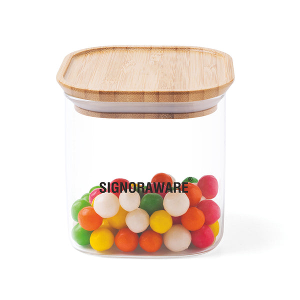 Trison Square Stackable Jar With Bamboo Lid 220 ml