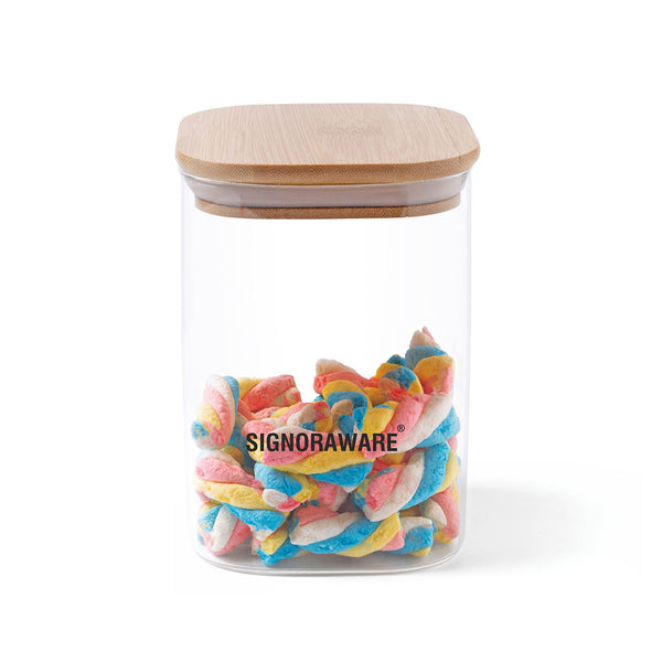 Trison Square Jar With Bamboo Lid 850 ml