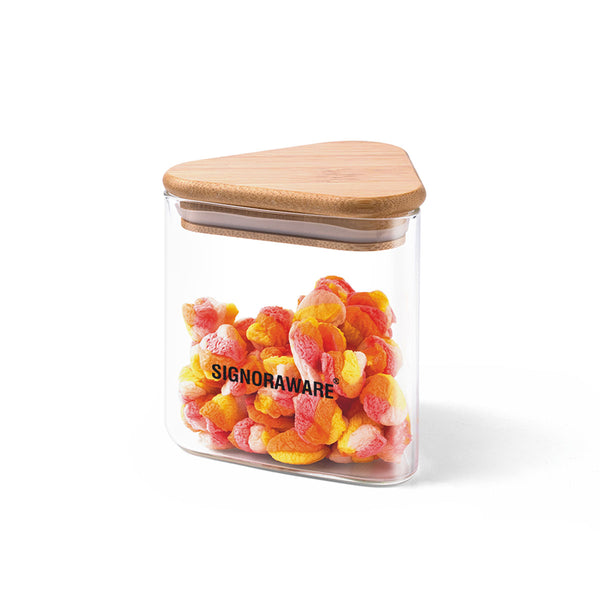Trison Triangle Jar with Bamboo Lid 250 ml