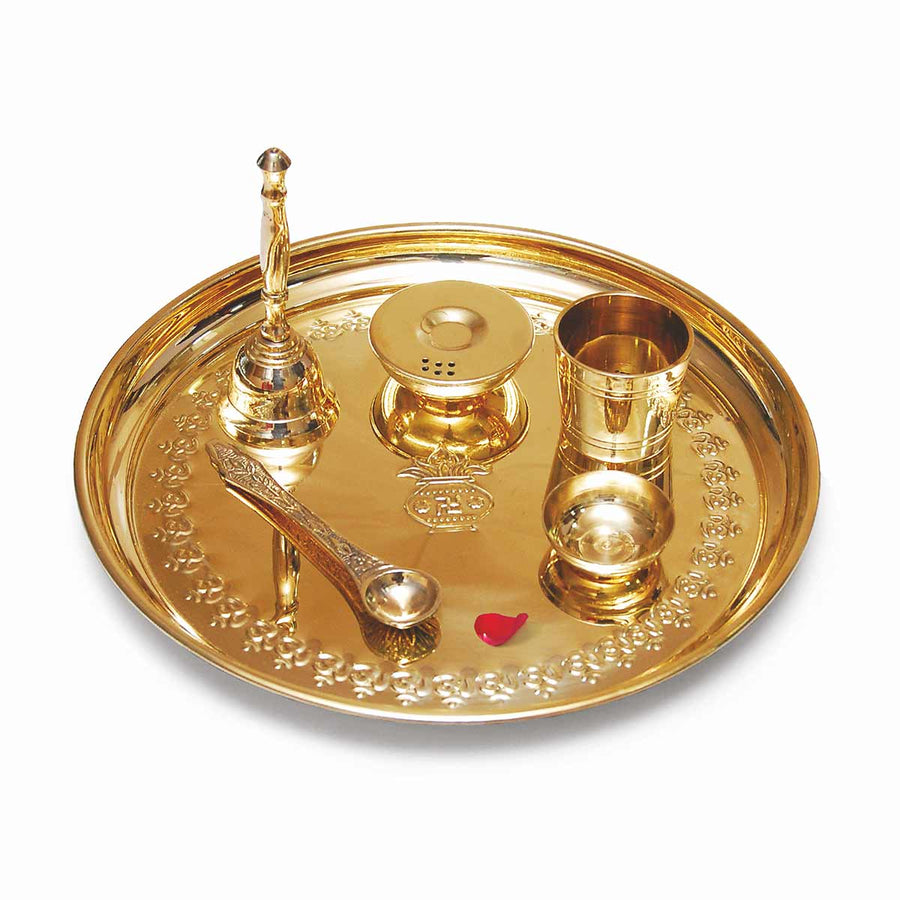 Shubh Mangal Pooja Thali Brass