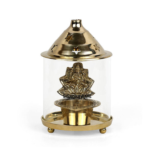 Laxmi Akhand Diya Medium | Brass Diya