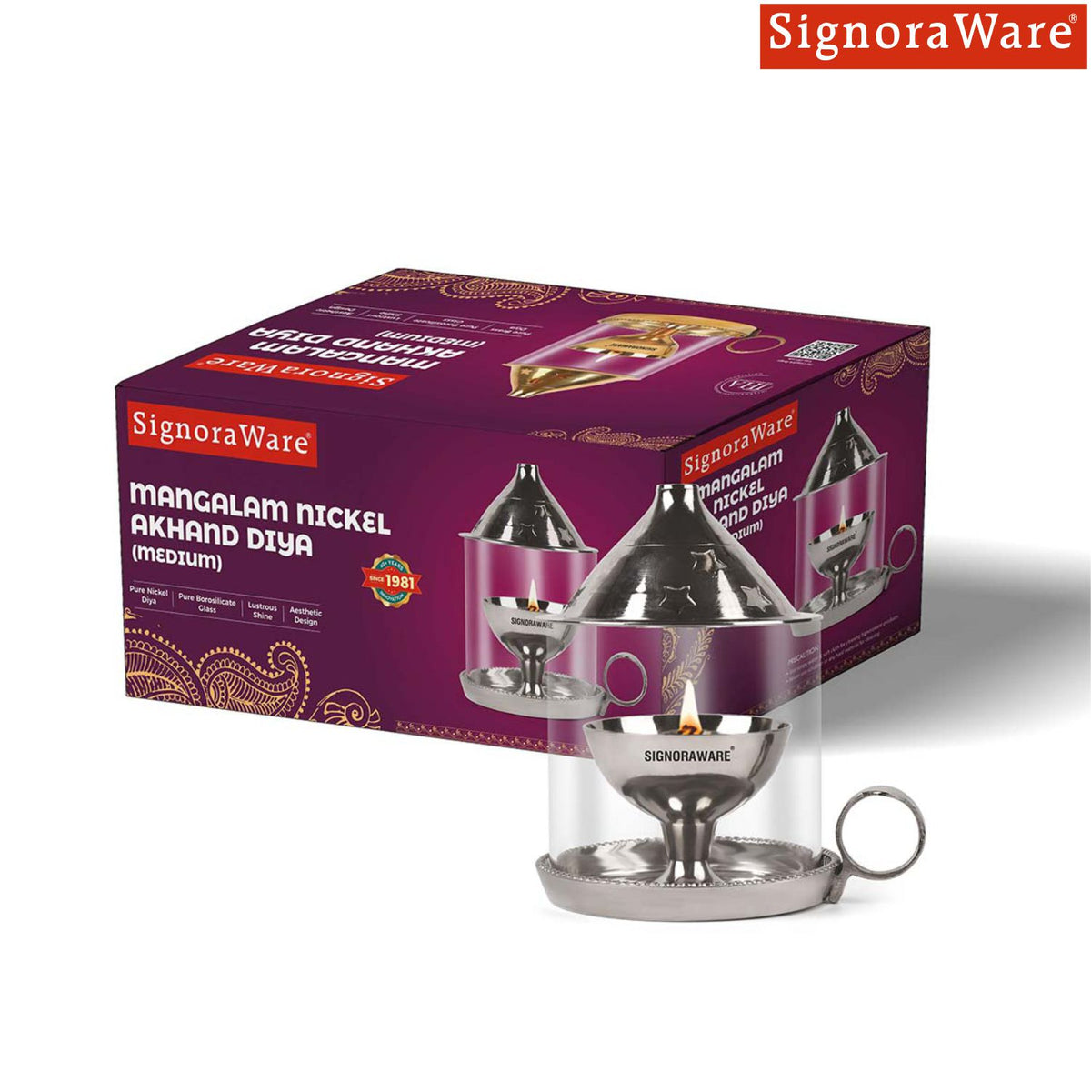 Mangalam Nickel Akhand Diya Medium