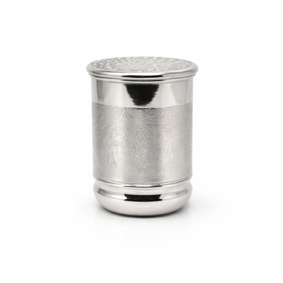 Royal Silver Touch Copper Glass 400ml with Lid