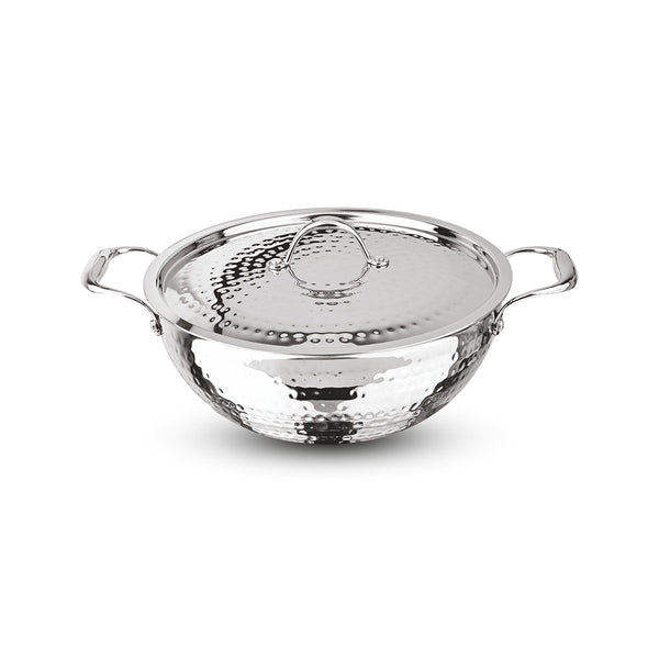 Artista Tri-Ply Deep Kadhai (Hammered) 22cm with lid