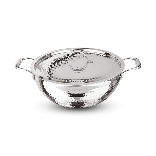 Artista Tri-Ply Deep Kadhai (Hammered) 24cm with Lid