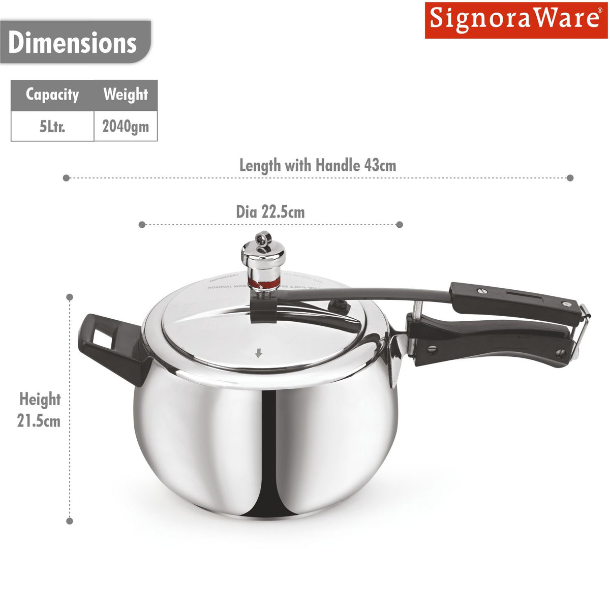 Tri Ply Cooker 5 Litre