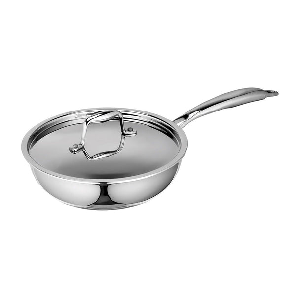 Tri-Ply Frypan with Steel Lid (Induction and Gas compatible) 22cm. / Capacity 2100ml.