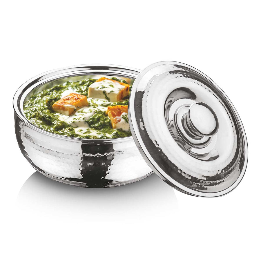 Roti Server Hammered with Steel Lid 1500 ml