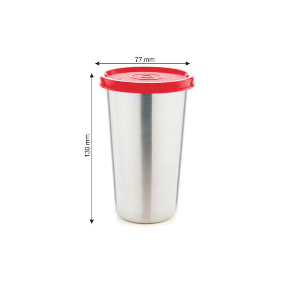 Tumbler (Steel) 370 ml. |Drinking Cup | Reusable Travel Tumbler With Leakproof Lid | To-Go Drink Cups for Juice, Smoothie, Iced Coffee, Milkshake, Cold Drinks & Snacks