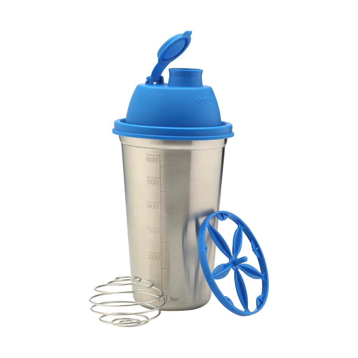 Shake 'N' Shake Steel, 650ml.| Steel Protein Shake Bottle for Meal Replacement Shakes & Smoothies, Beverages, Mixing Salad Dressing & Sauces, Margarita, More