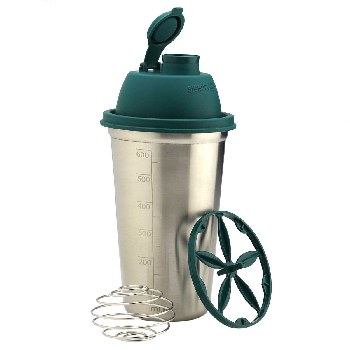 Shake 'N' Shake Steel, 650ml.| Steel Protein Shake Bottle for Meal Replacement Shakes & Smoothies, Beverages, Mixing Salad Dressing & Sauces, Margarita, More