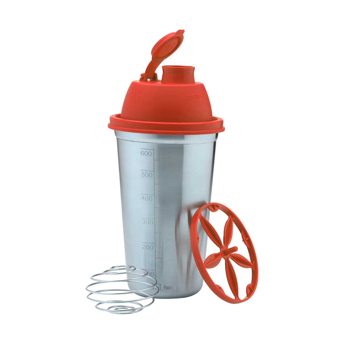 Shake 'N' Shake Steel, 650ml.| Steel Protein Shake Bottle for Meal Replacement Shakes & Smoothies, Beverages, Mixing Salad Dressing & Sauces, Margarita, More