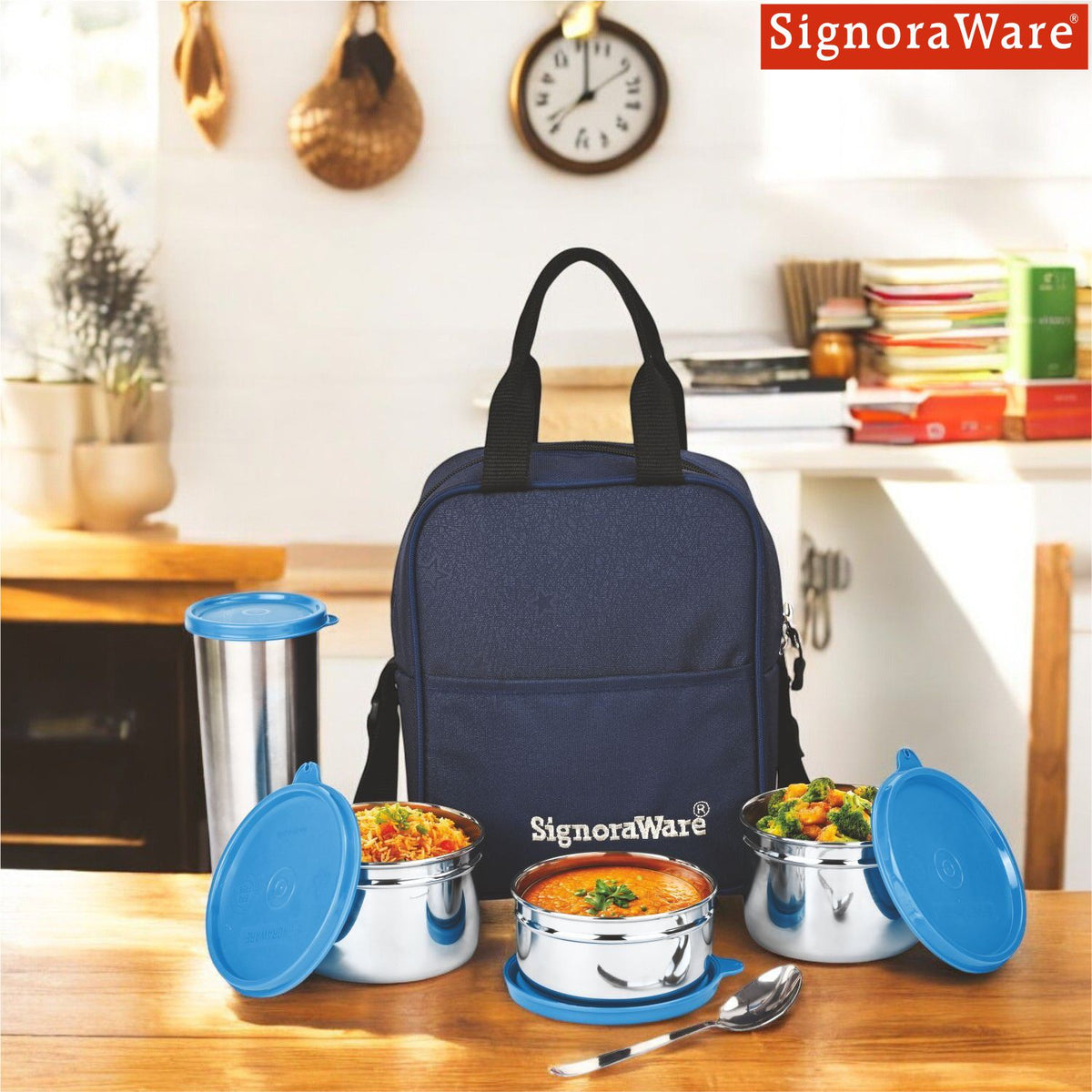 Fusion Medium Steel Lunch Box with Tumbler