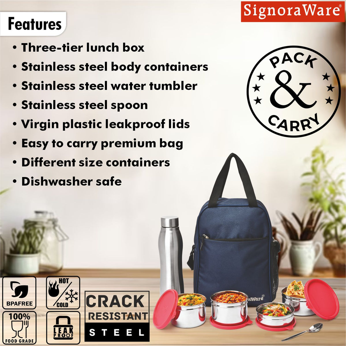 Fusion Jumbo Steel Lunch Box