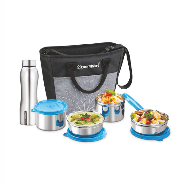 Office Steel Lunch Box with Steel Bottle