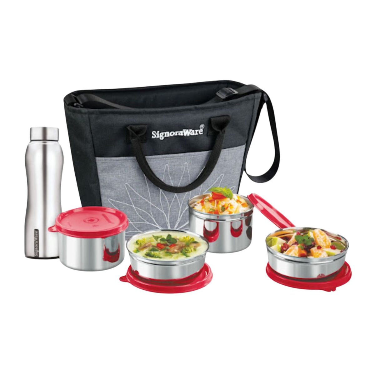 Office Steel Lunch Box with Steel Bottle