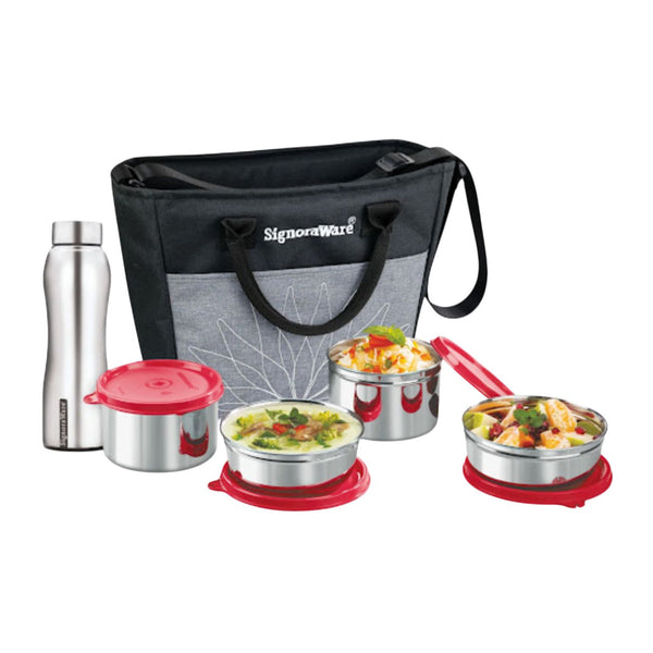 Office Steel Lunch Box with Steel Bottle
