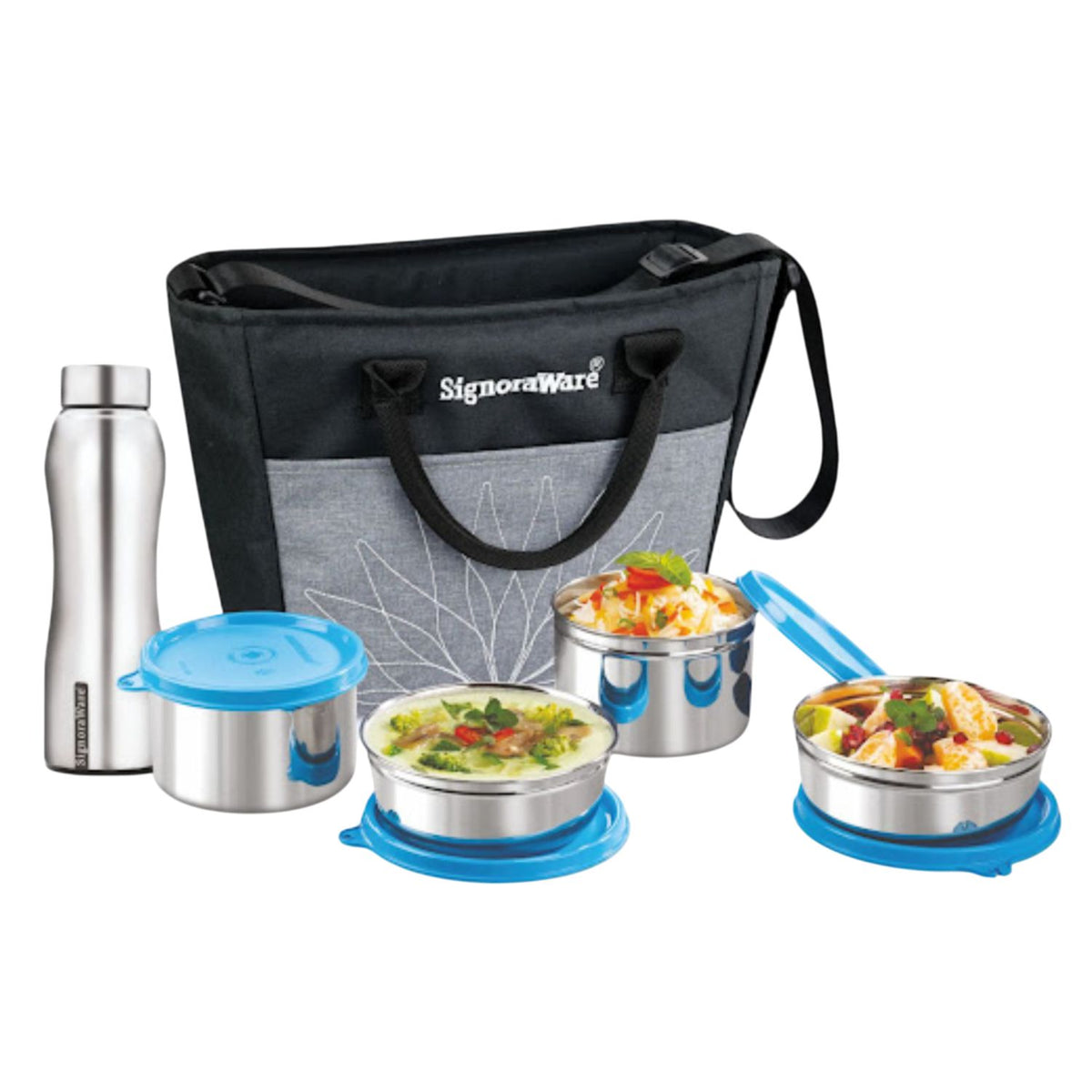 Office Steel Lunch Box with Steel Bottle