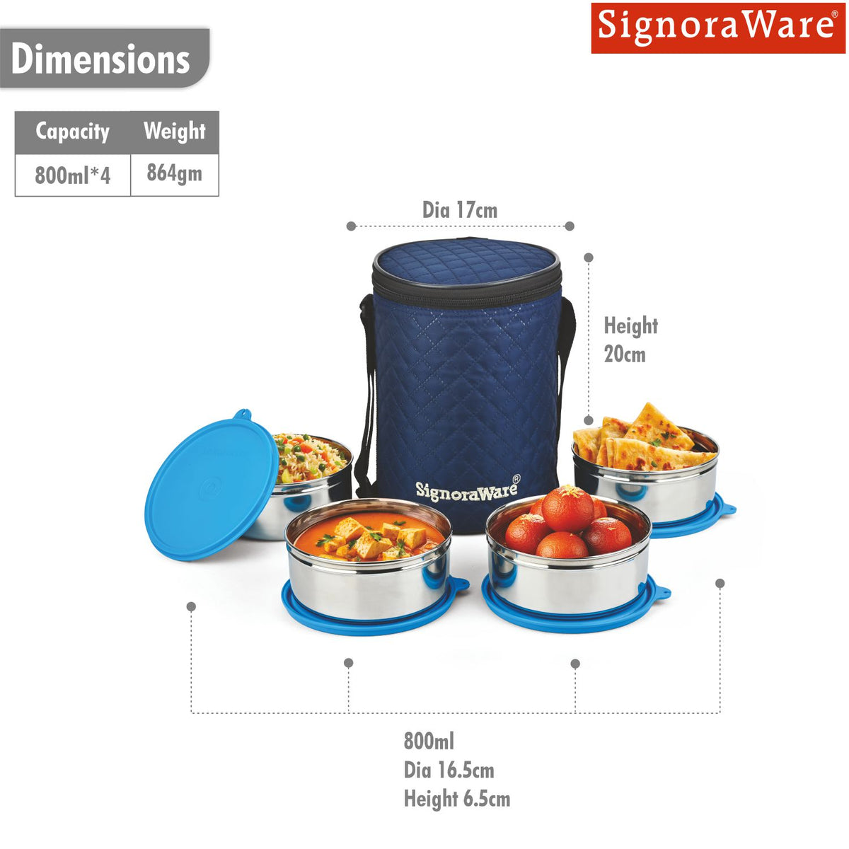 Big Meal Steel Lunch Box (4 Container)