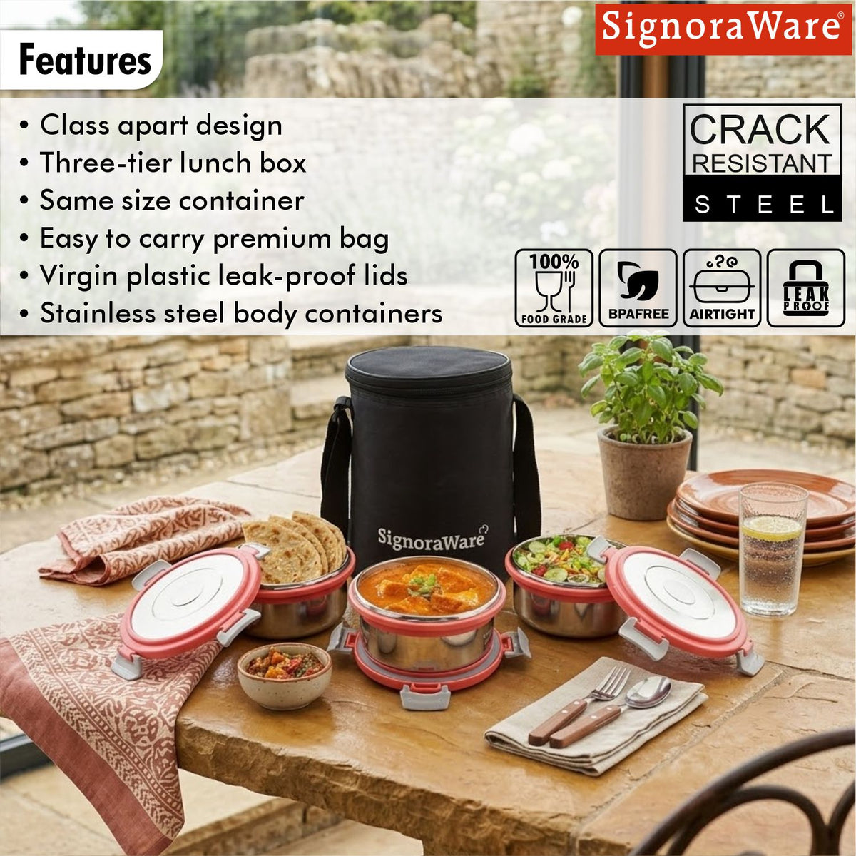 Meal Mate Stainless Steel Lunch Box Big