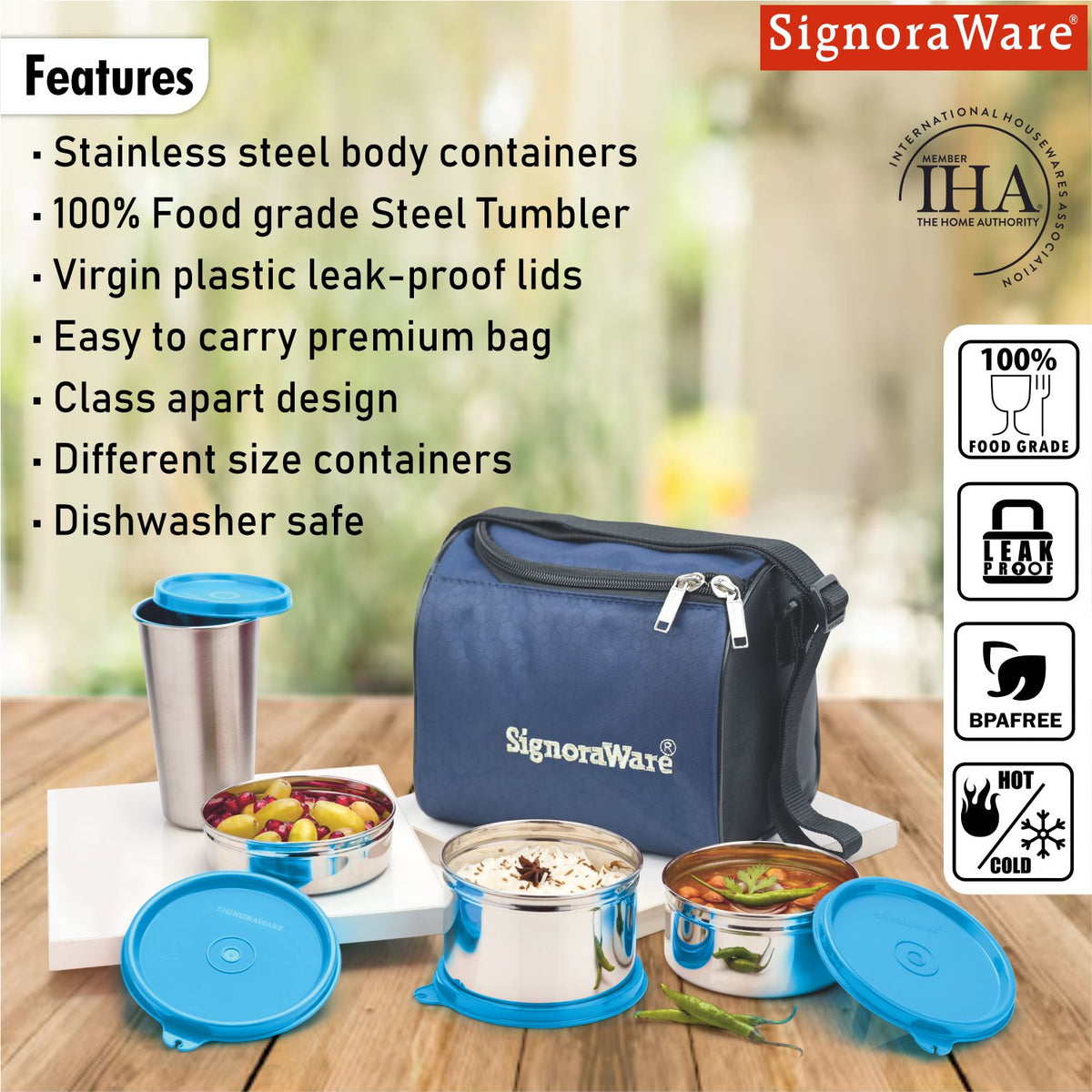 Signoraware steel lunch box for kids and adults