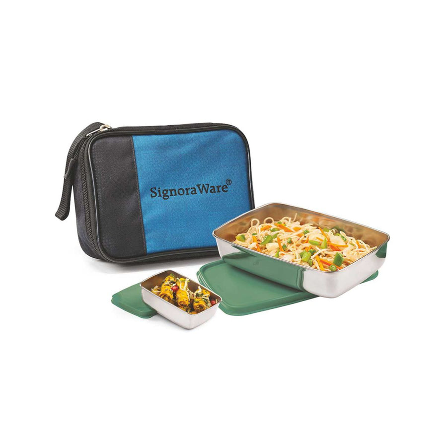 Compact Steel Lunch Box (Small) with Bag