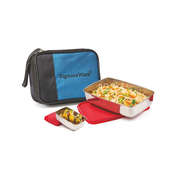 Compact Steel Lunch Box (Small) with Bag