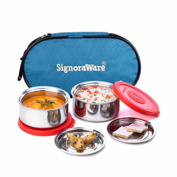 Mid Day Twin Wall Steel Lunch Box