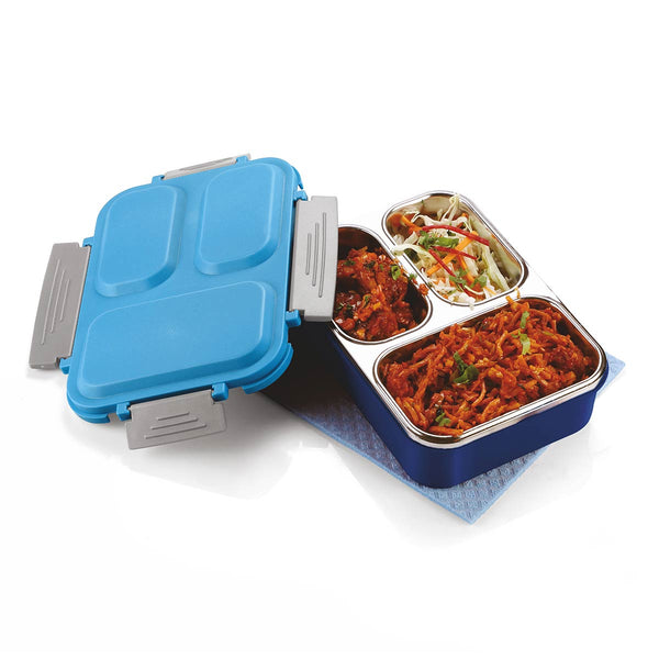 Flavour Bites Steel Lunch Box (3 Partitions)