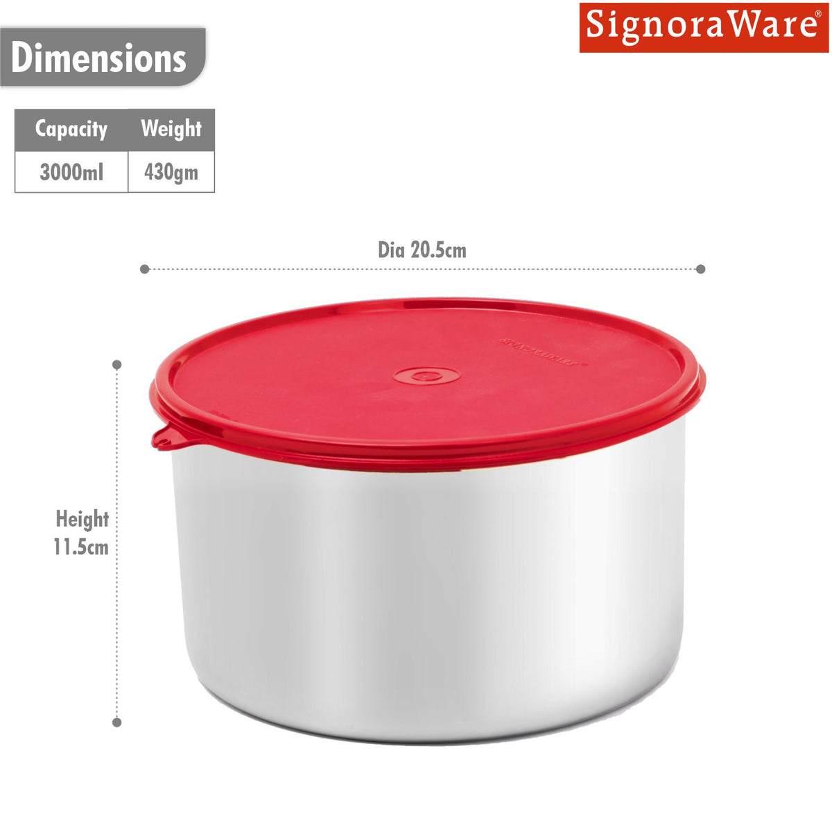 Storewell Steel Jumbo 3 litre