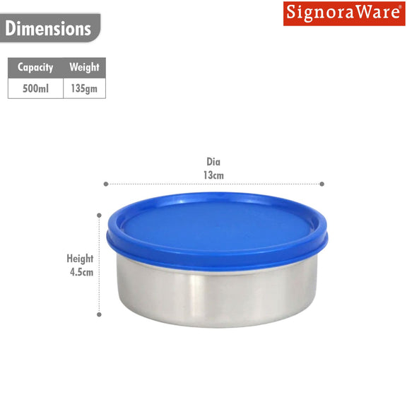 Mini Brunch Steel Small Container 500 ml – Signoraware