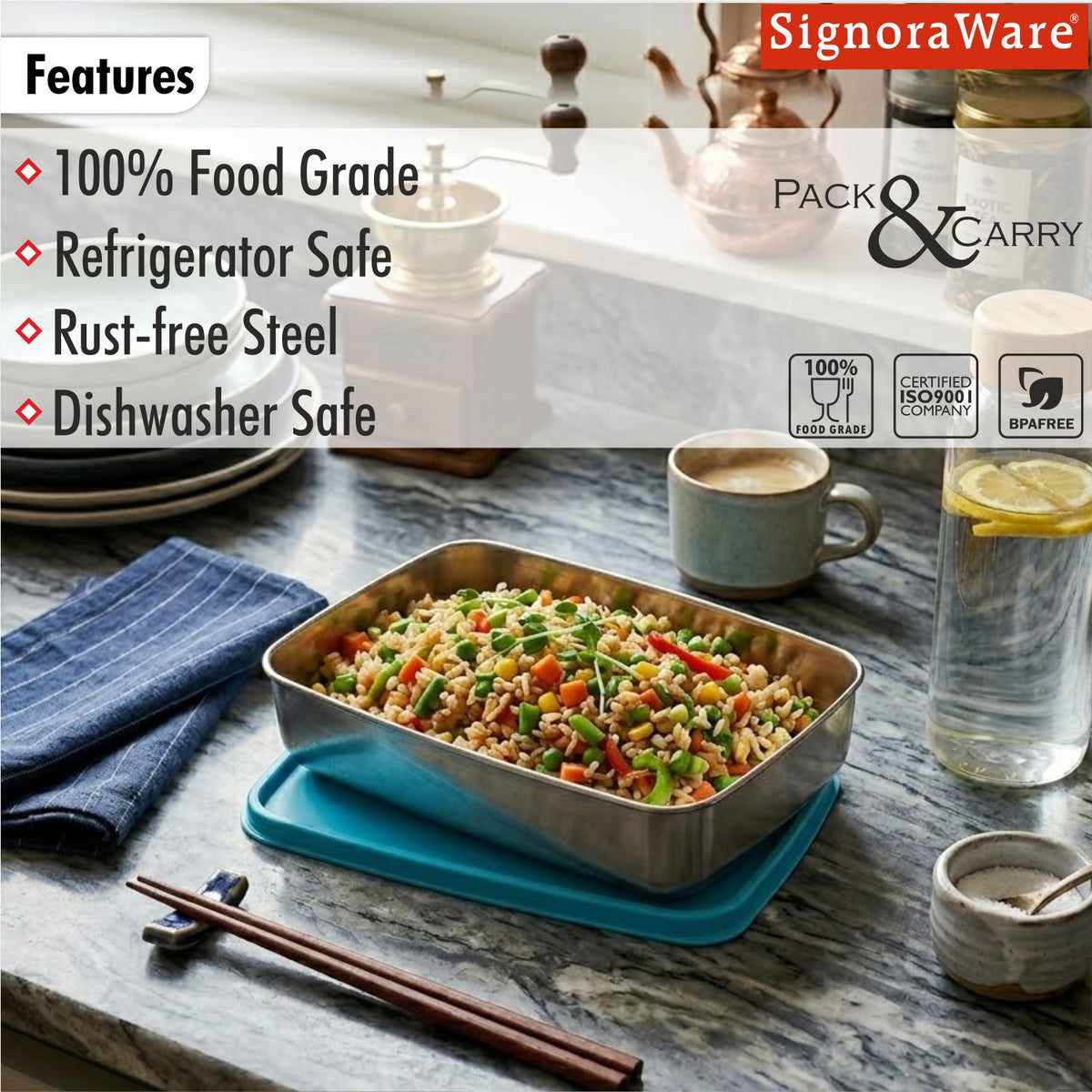 Crispy Big Steel Container 850 ml