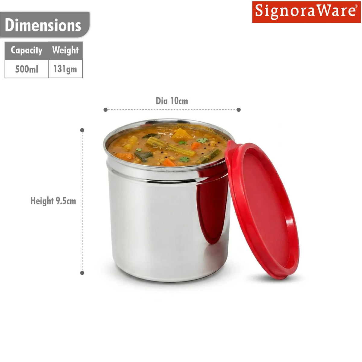 Vegetable/Soup Steel Container 500ml