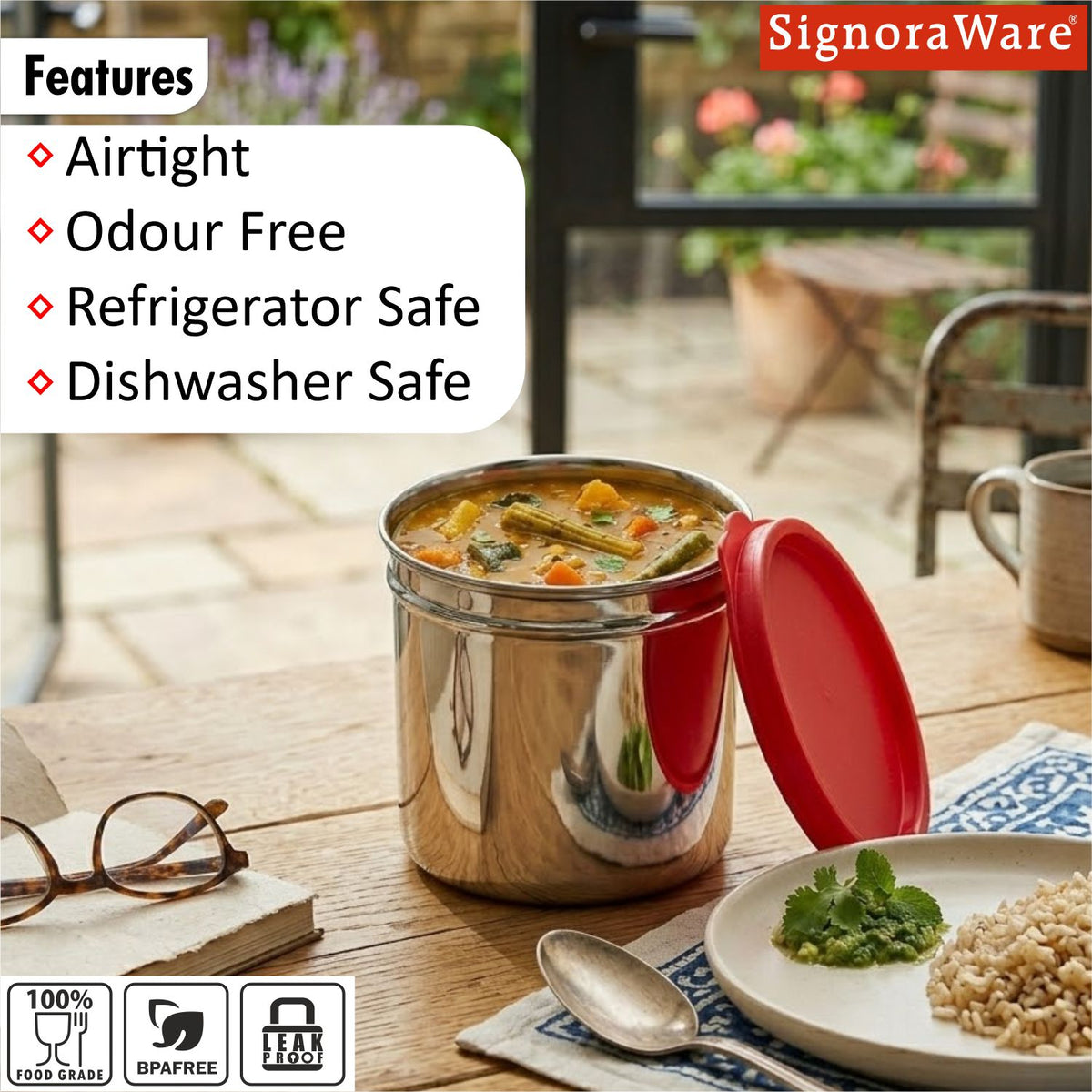 Vegetable/Soup Steel Container 500ml