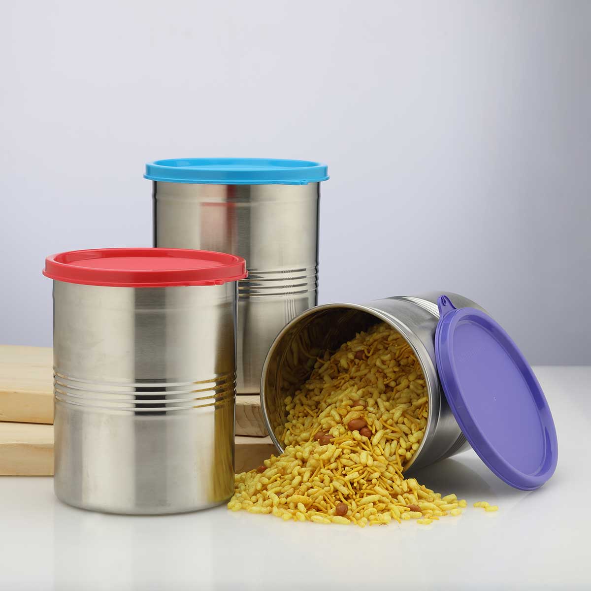 Modular Steel Container Round 2000ml, Set of 1